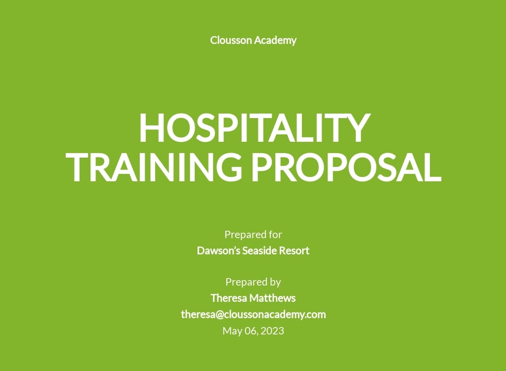 how to write a hospitality business proposal