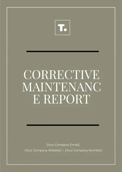 Free Corrective Maintenance Report Template to Edit Online