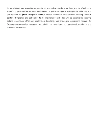Free Prevention Maintenance Report Template to Edit Online