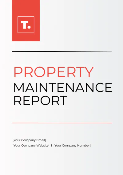 Free Property Maintenance Report Template to Edit Online