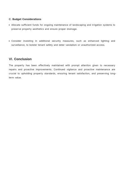 Free Property Maintenance Report Template to Edit Online