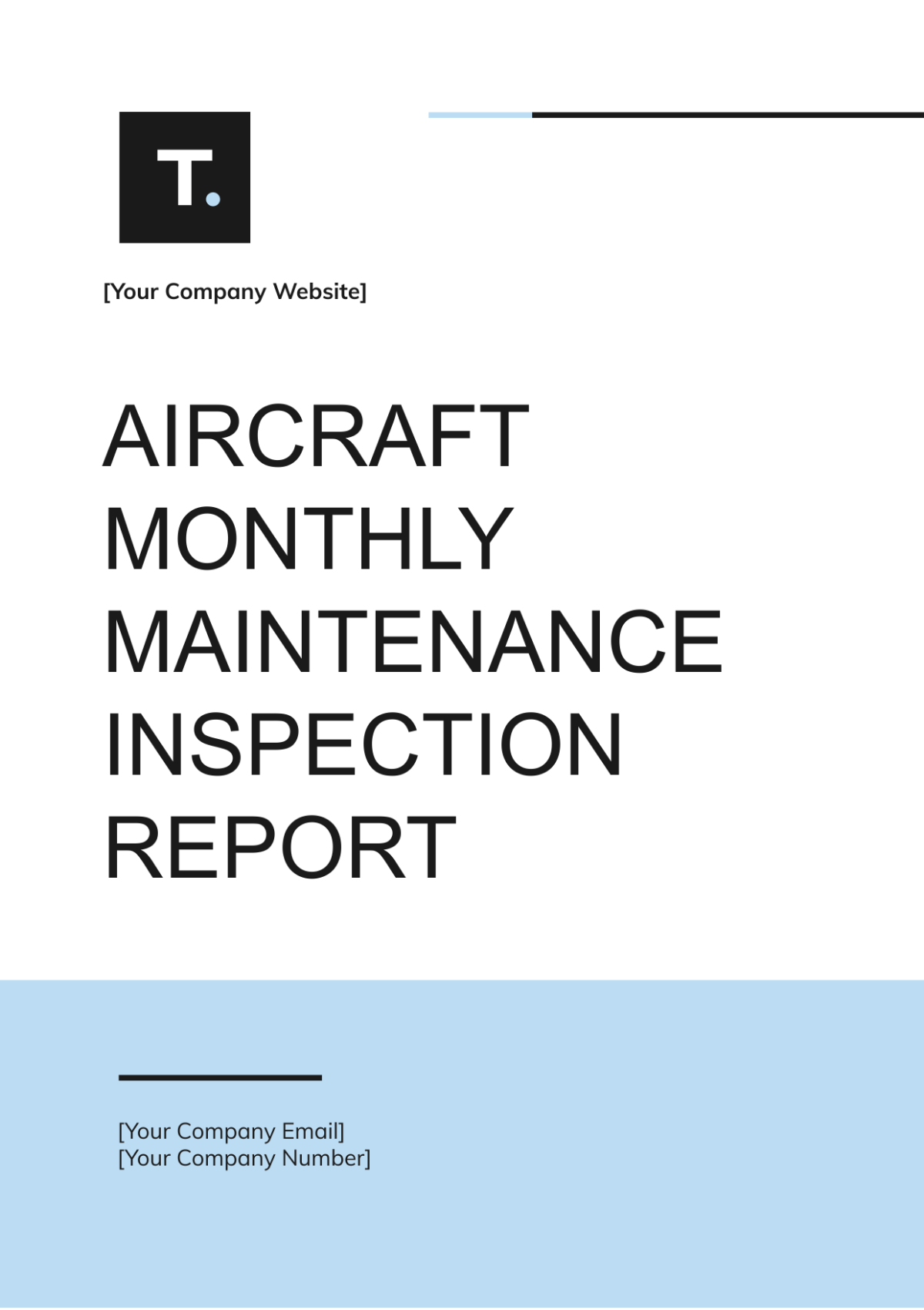 Free Aircraft Monthly Maintenance Inspection Report Template