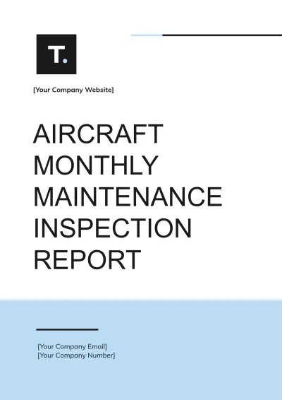 Free Aircraft Monthly Maintenance Inspection Report Template to Edit Online