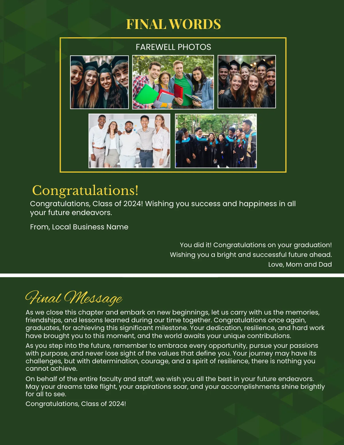 Free Graduation Magazine Template to Edit Online