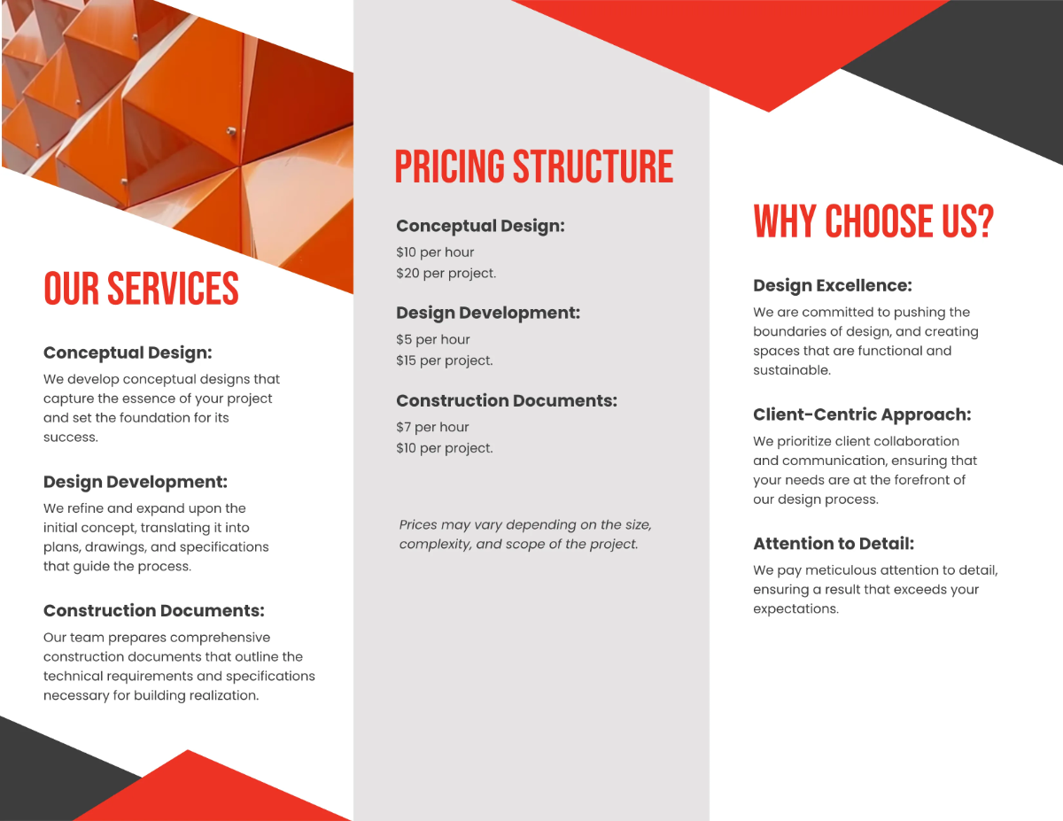 Free Prime Architecture Brochure Template to Edit Online