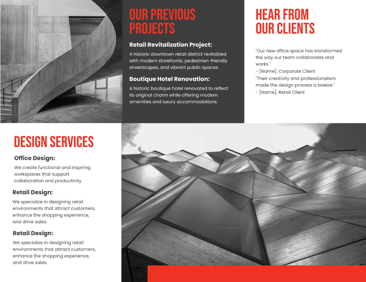 Free Architecture Commercial Tri-Fold Brochure Template to Edit Online