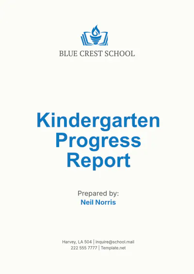 Free Kindergarten Progress Report Template to Edit Online