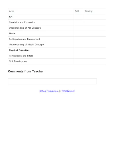 Free Kindergarten Progress Report Template to Edit Online