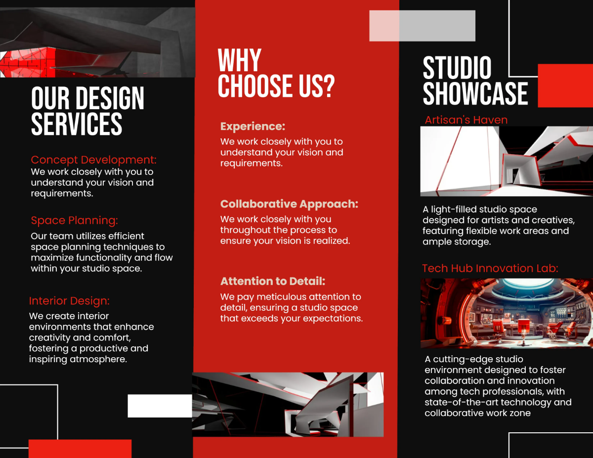 Free Architecture Studio Brochure Template to Edit Online