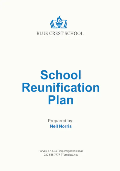 Free School Reunification Plan Template to Edit Online
