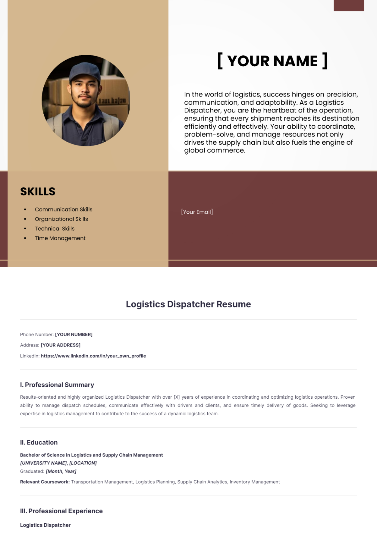 Logistics Dispatcher Resume - Edit Online & Download