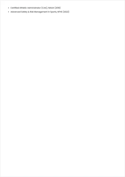 Free Sports Program Director Resume to Edit Online