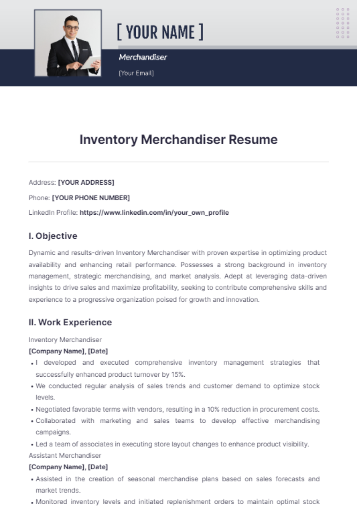 Inventory Merchandiser Resume - Edit Online & Download