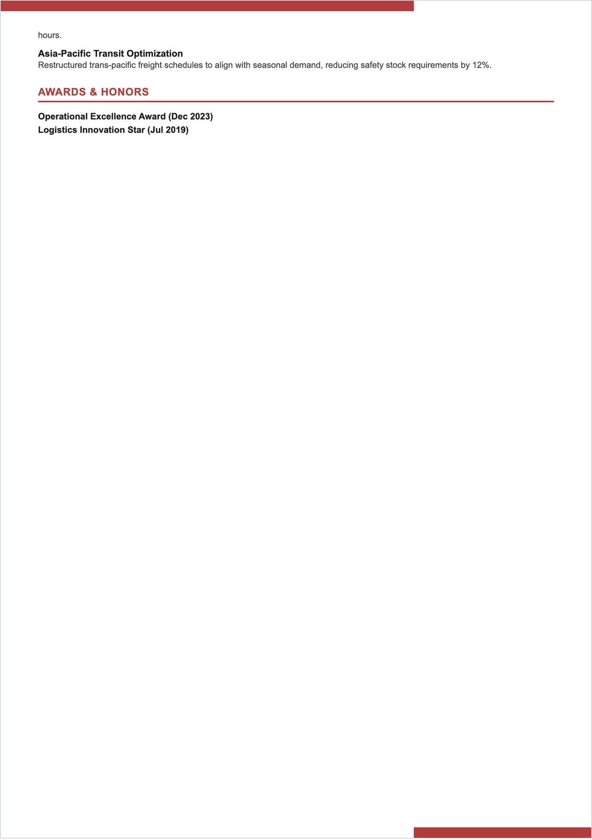 Free Inbound Logistics Supervisor ATS Resume Template