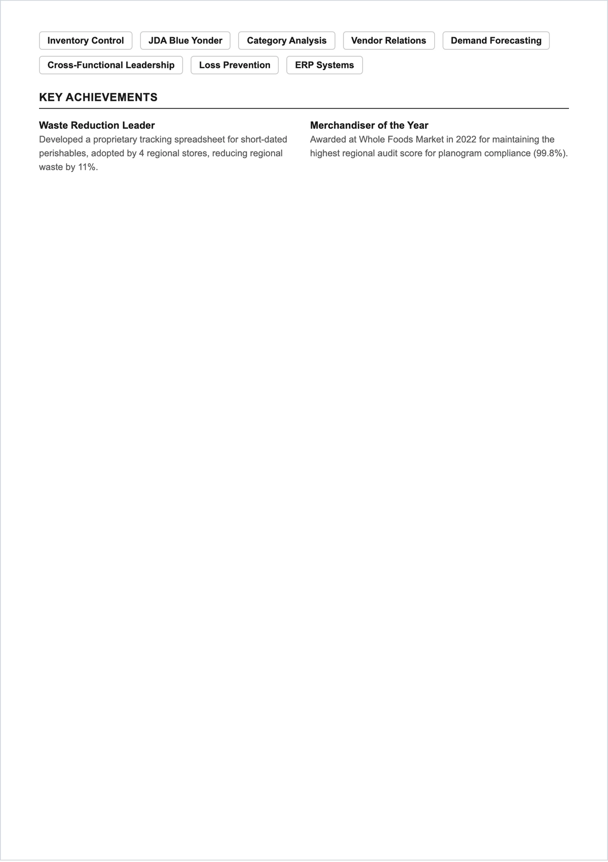 Free Grocery Merchandiser ATS Resume Template, AI Resume Builder