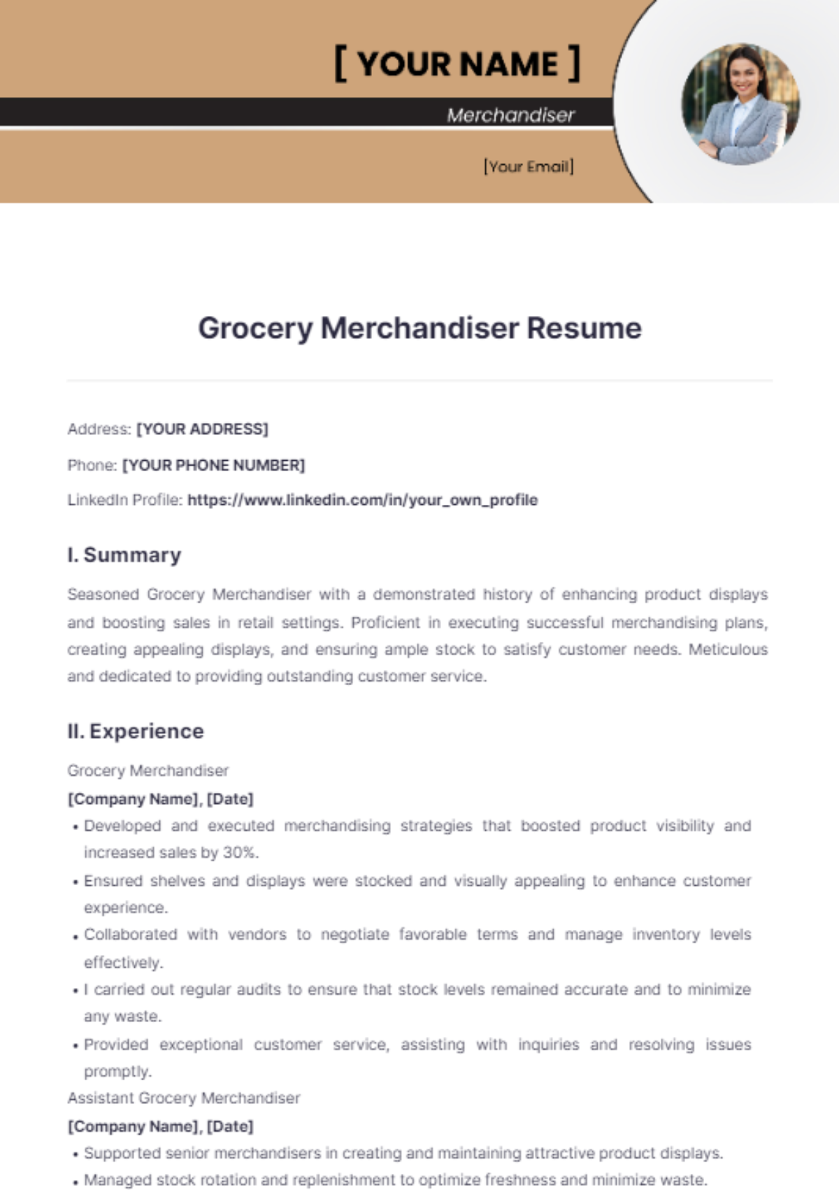 Grocery Merchandiser Resume - Edit Online & Download