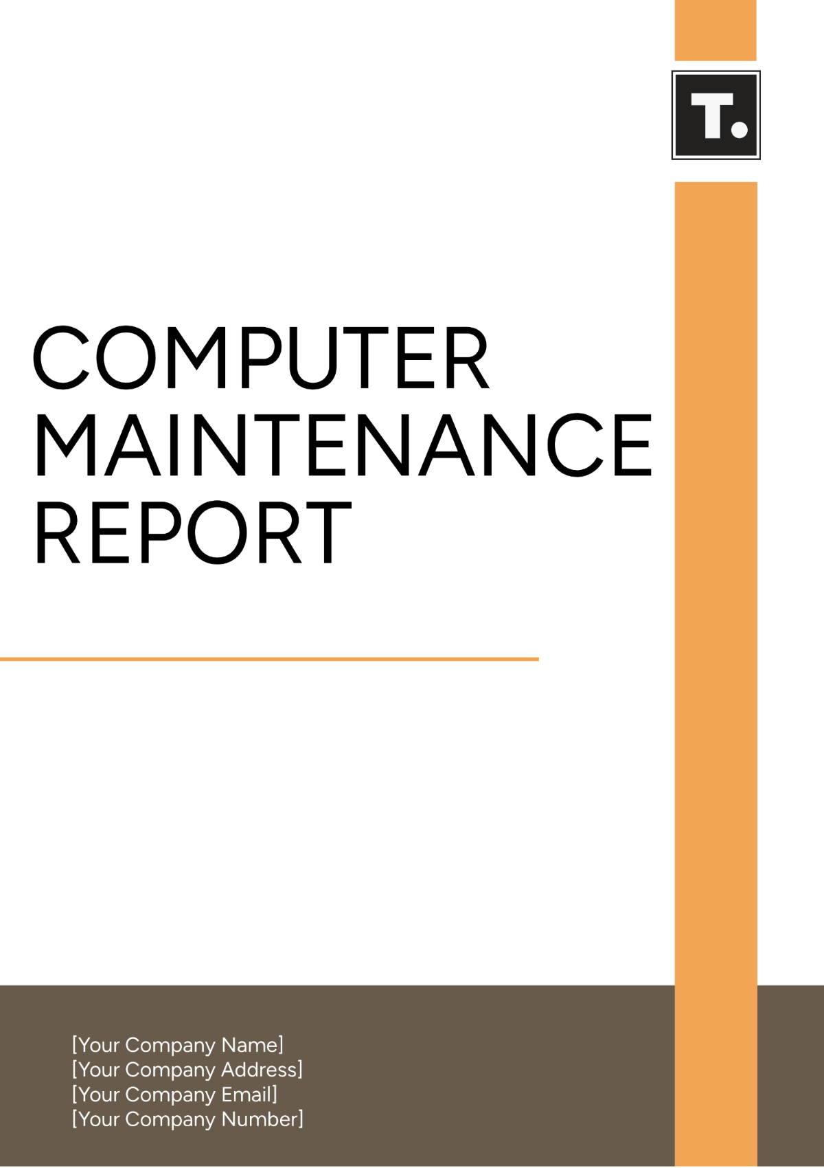 Free Computer Maintenance Report Template