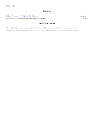Free Category Merchandiser ATS Resume Template, AI Resume Builder