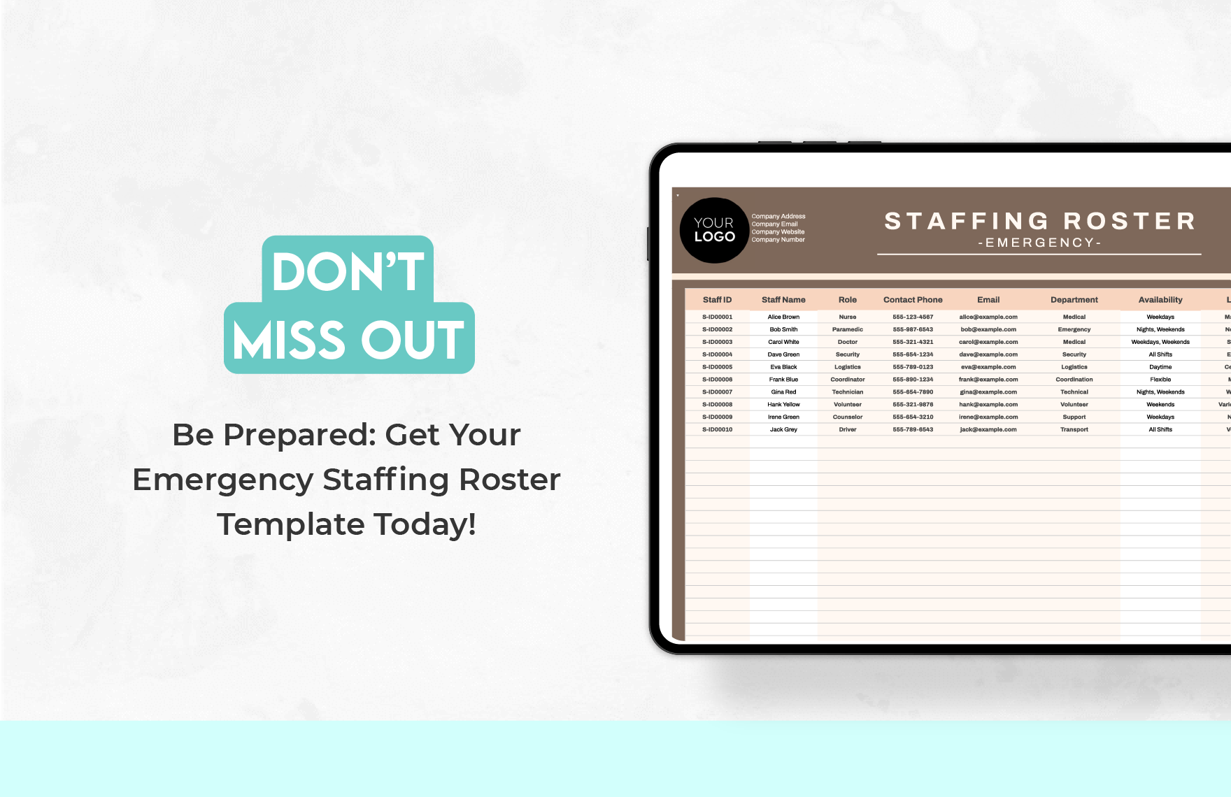 Emergency Staffing Roster Template