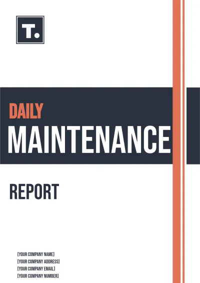 Free Daily Maintenance Report Template to Edit Online