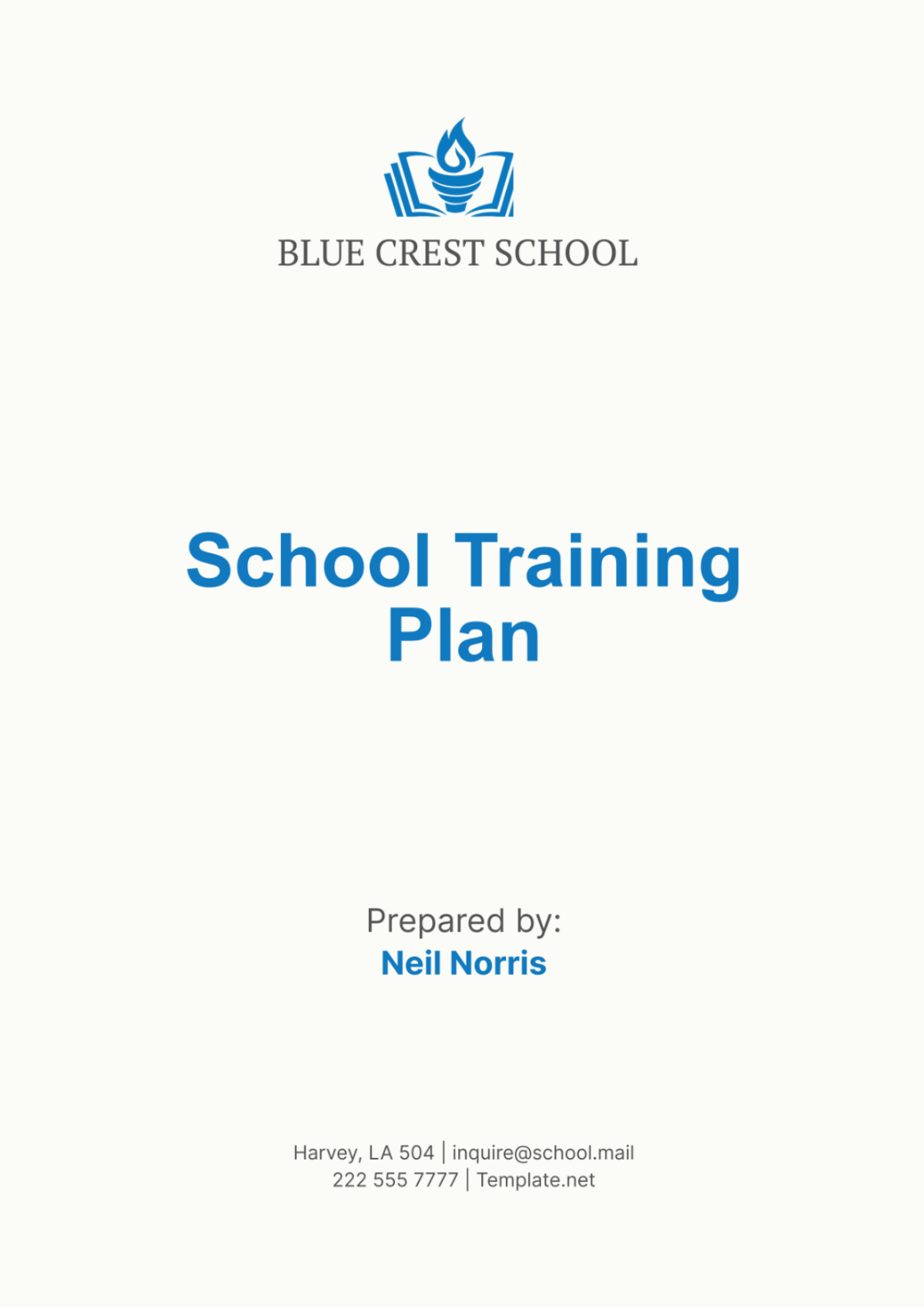 School Training Plan Template - Edit Online & Download