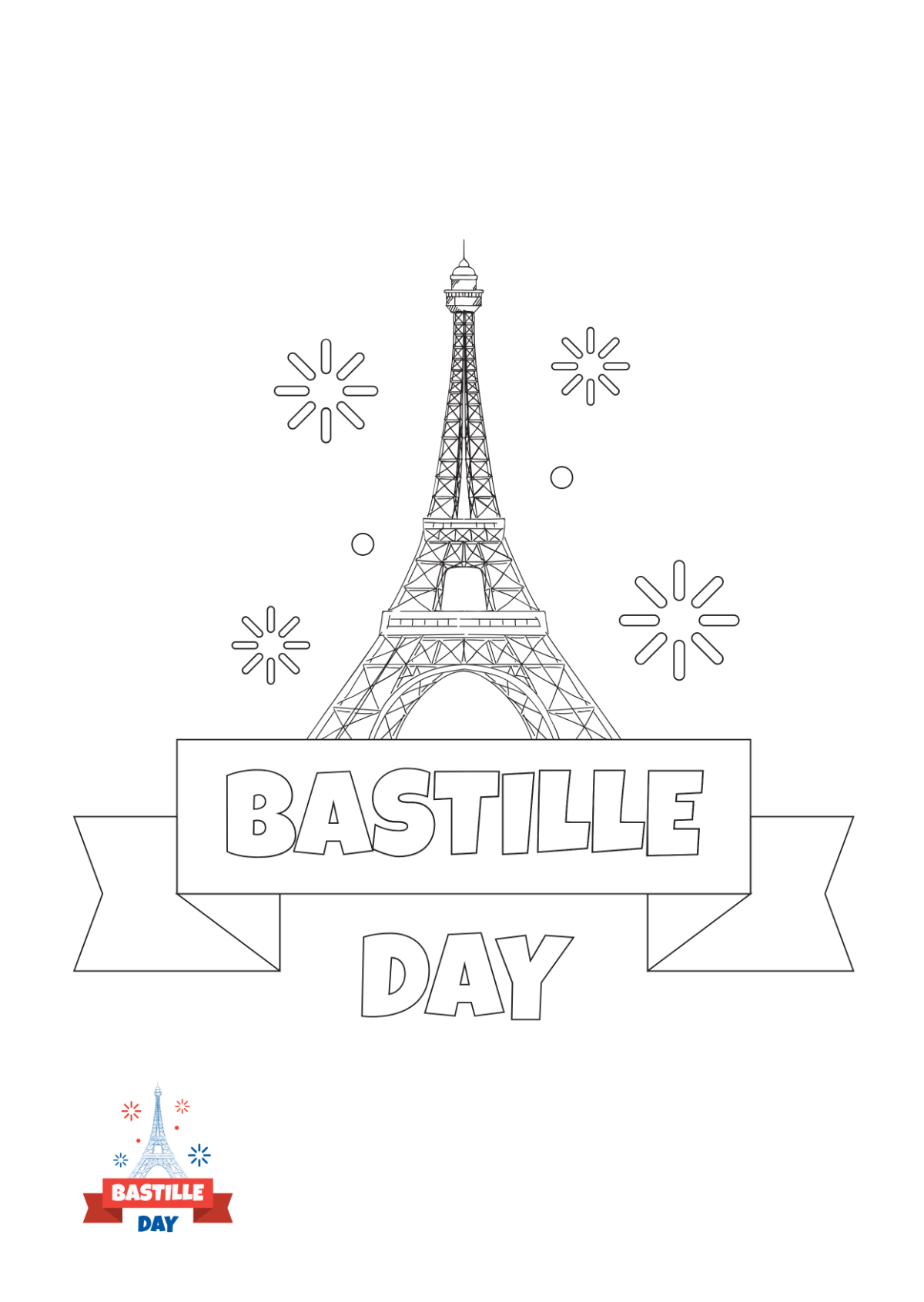 Bastille Day Coloring Page