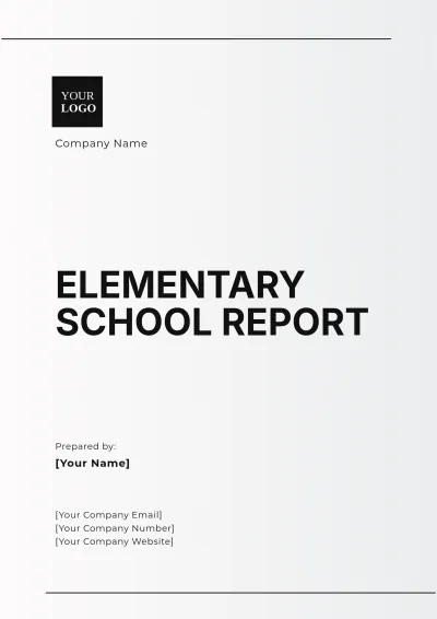 Free Elementary School Report Template to Edit Online