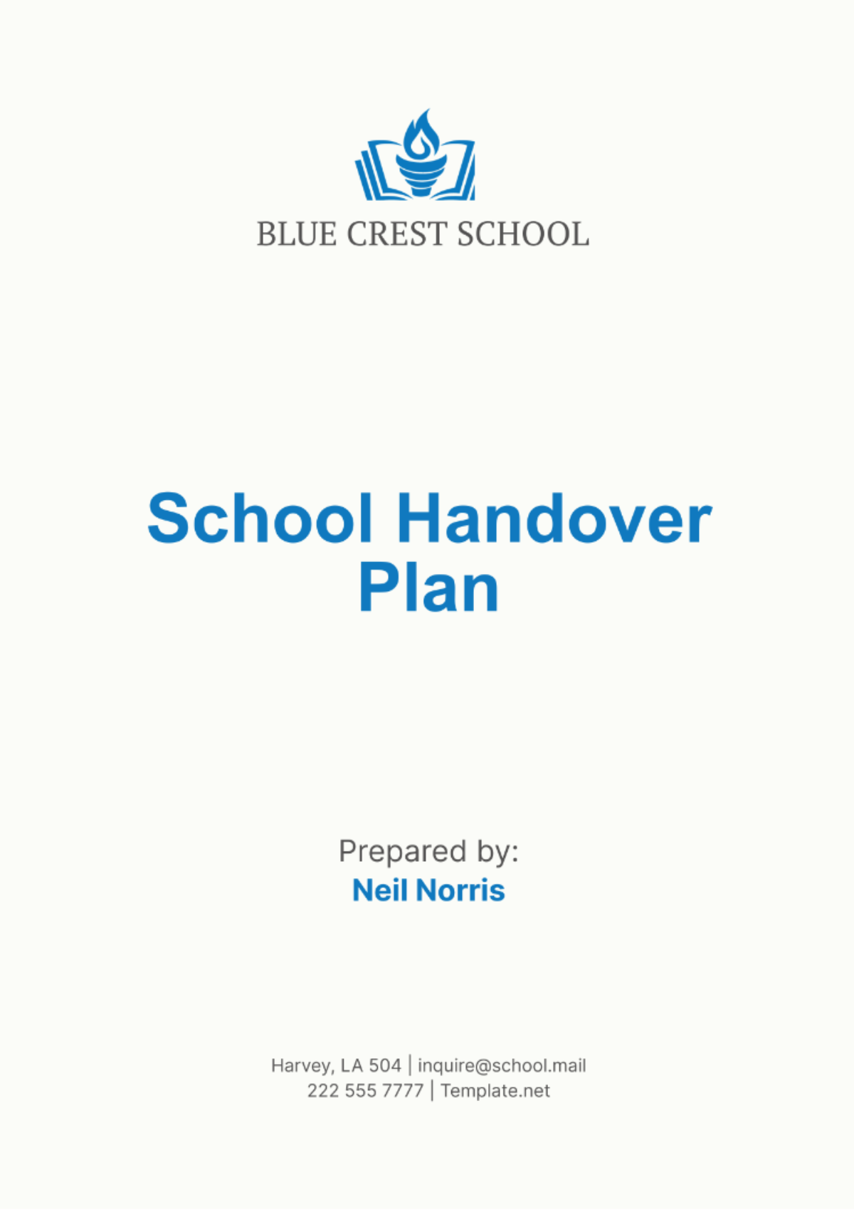 School Handover Plan Template - Edit Online & Download