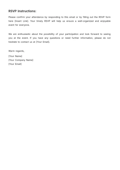 Free School Invitation Email Template to Edit Online