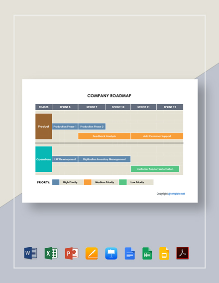 Free Sample Company Roadmap Template - Google Docs, Google Sheets, Google Slides, Apple Keynote, Excel, PowerPoint, Word, Apple Pages