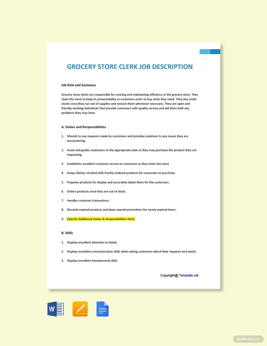 15 Clerk Job Descriptions PDF DOC