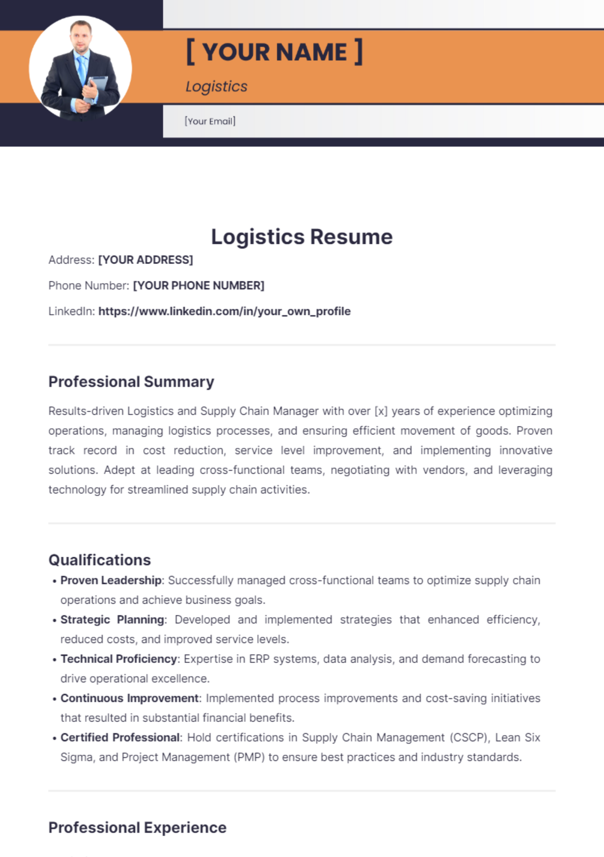 Logistics Resume - Edit Online & Download