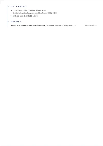 Free Logistics ATS Resume Template, AI Resume Builder