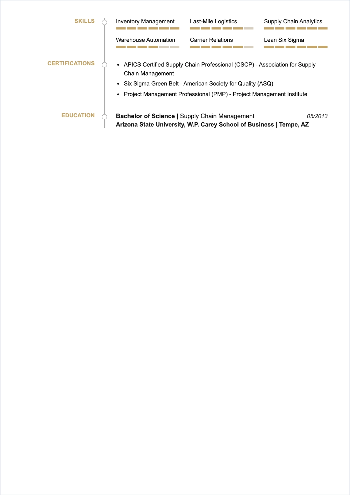 Free Ecommerce Logistics Manager ATS Resume Template