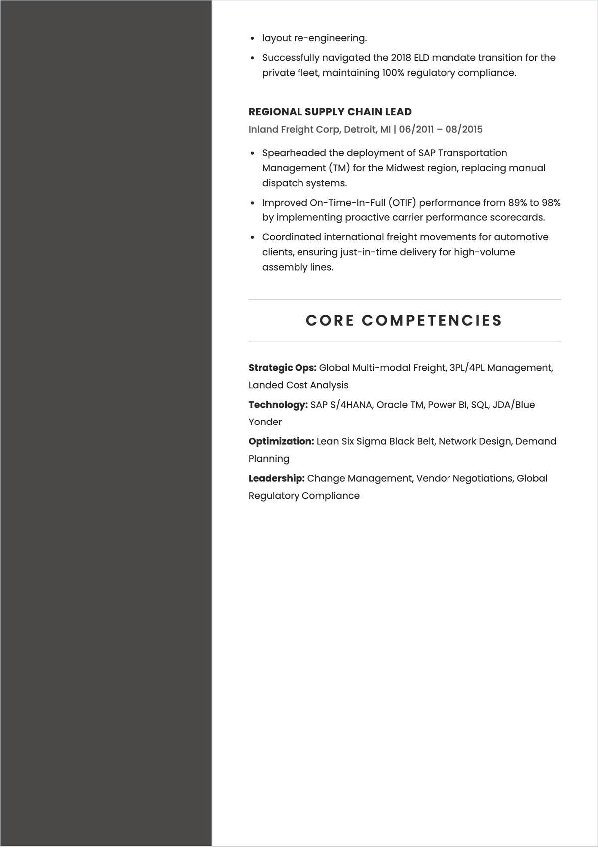 Free Logistics Program Manager Resume to Edit Online