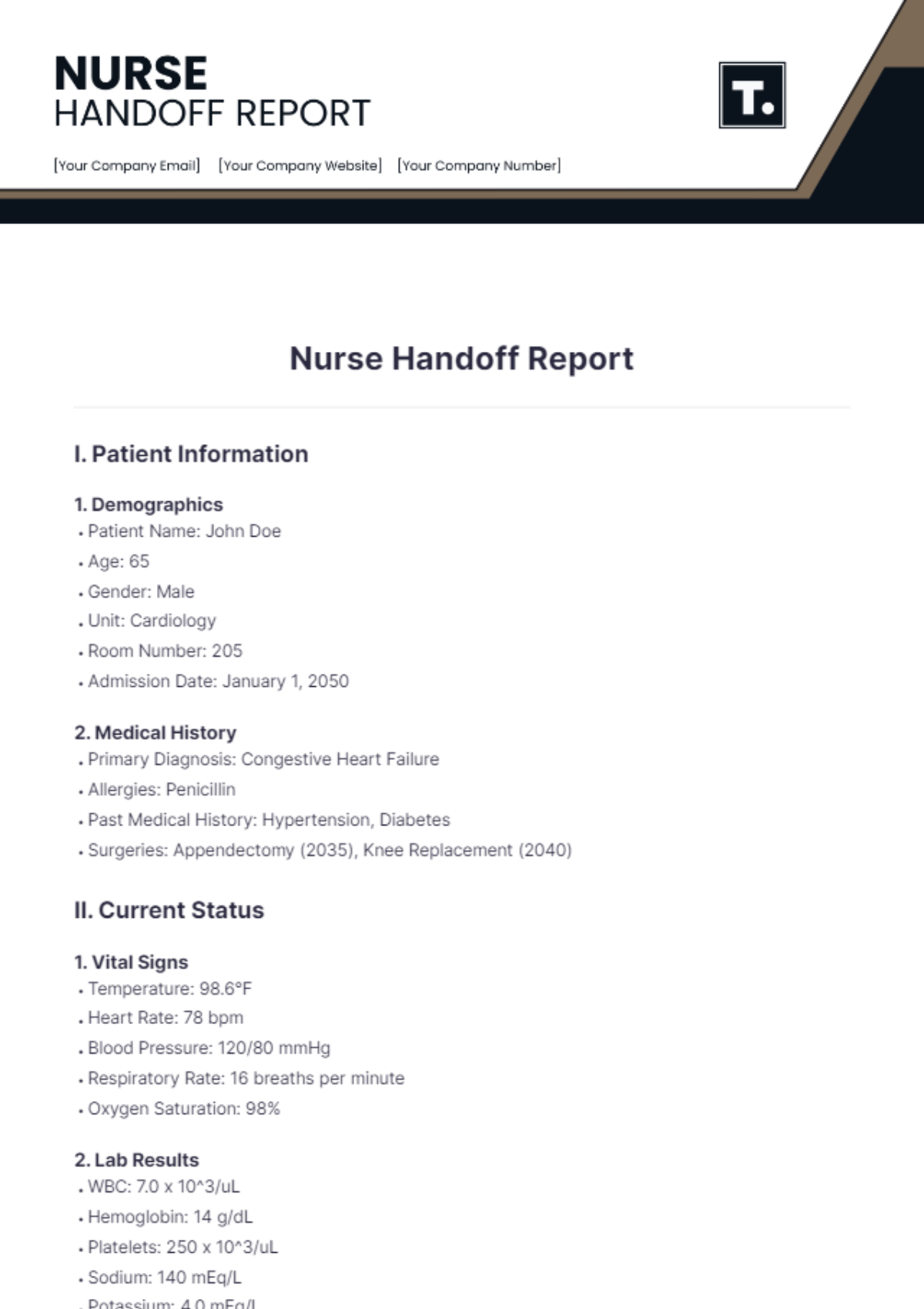 Nurse Handoff Report Template - Edit Online & Download