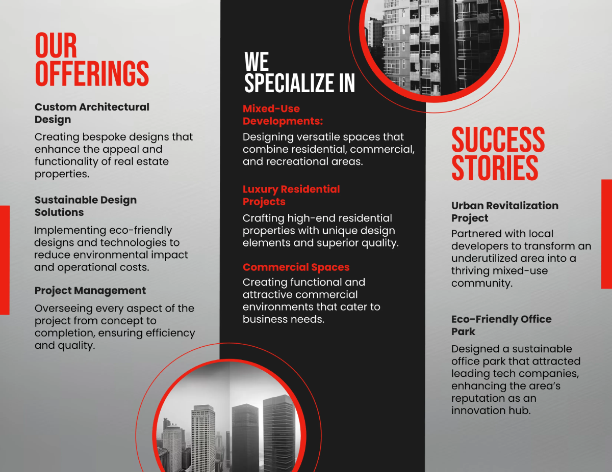 Free Real Estate Architecture Brochure Template to Edit Online