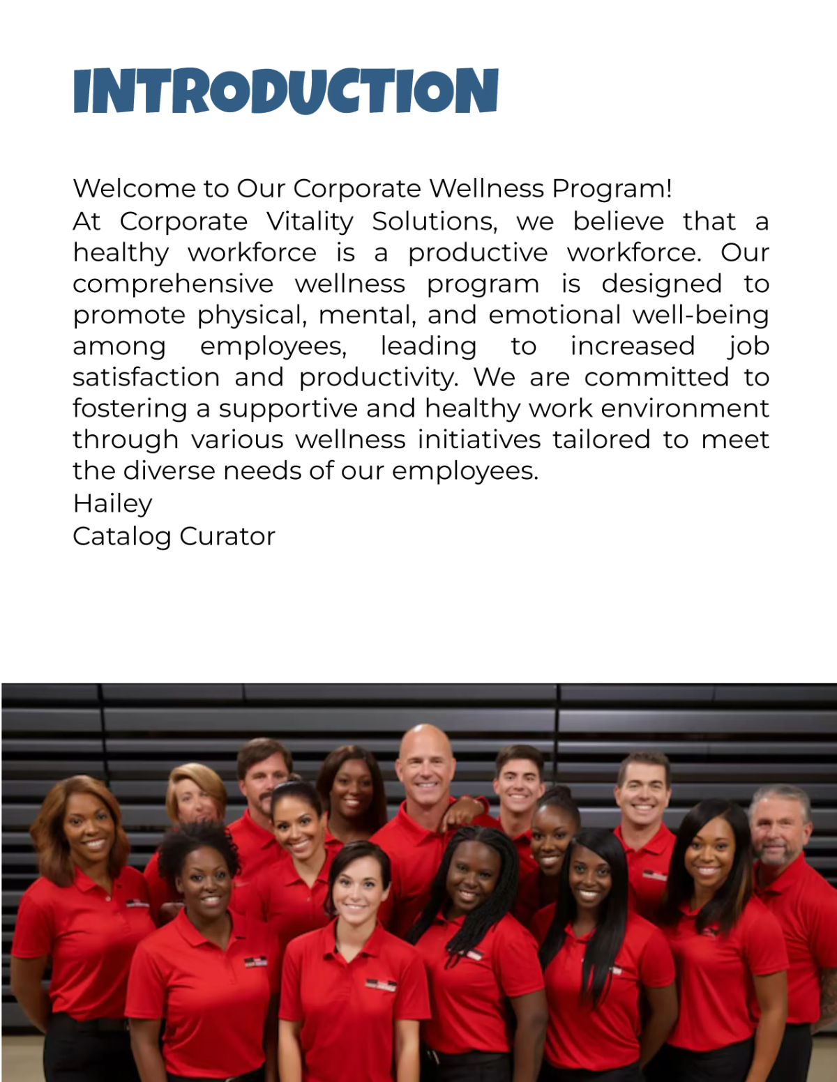 Free Corporate Wellness Program Catalog Template to Edit Online