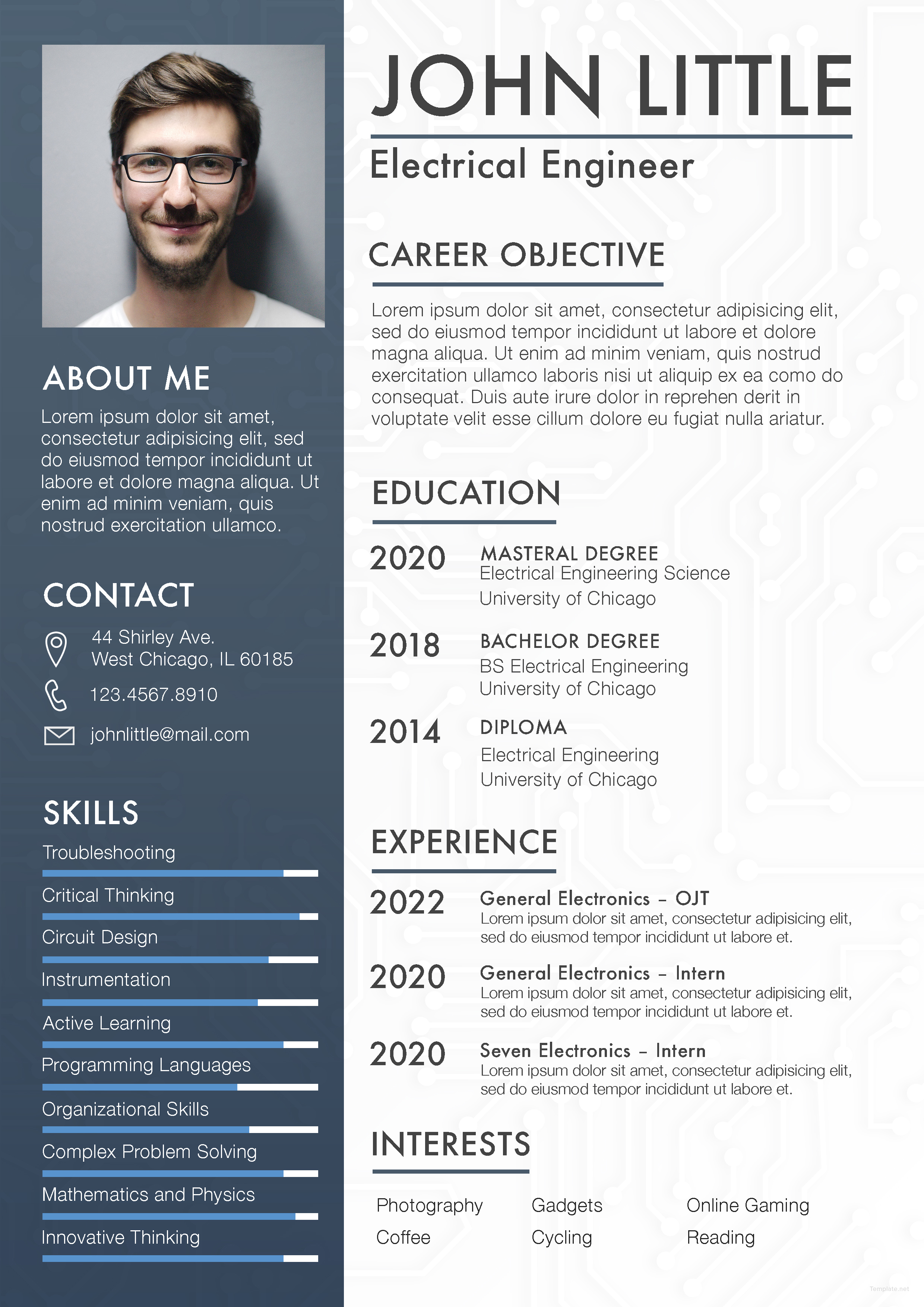 electrical engineer fresher resume template