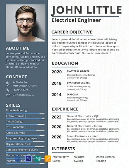 Free Electrical Engineer Fresher Resume Template