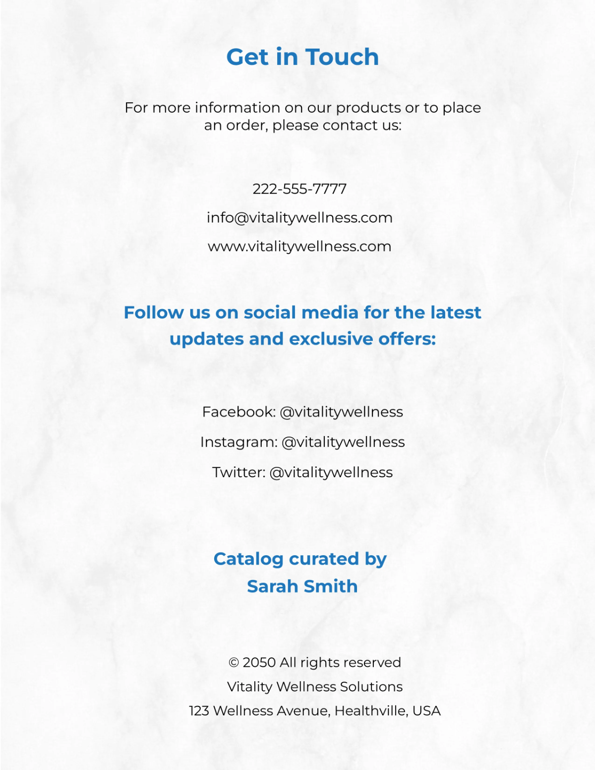 Free Health and Wellness Products Catalog Template to Edit Online