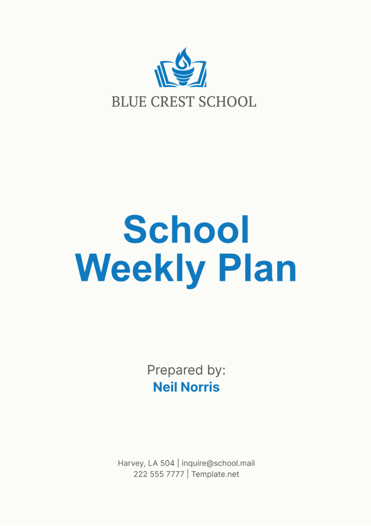 School Weekly Plan Template - Edit Online & Download