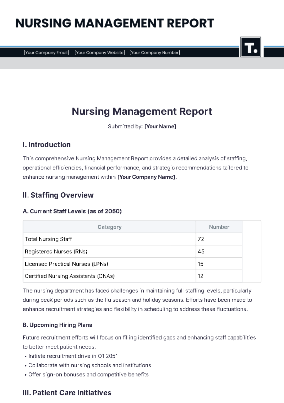 Nursing Management Report Template - Edit Online & Download