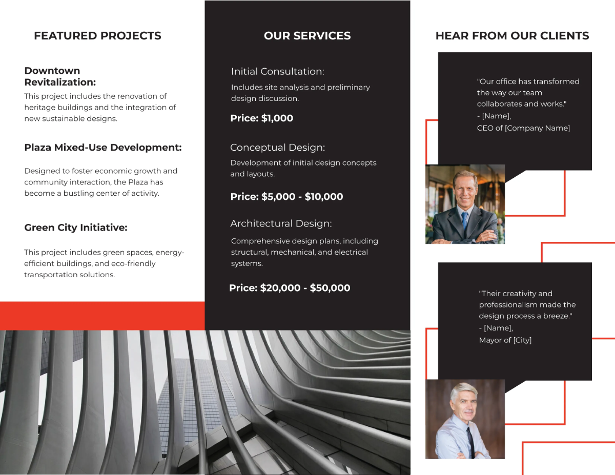 Free Urban Architecture Brochure Template to Edit Online