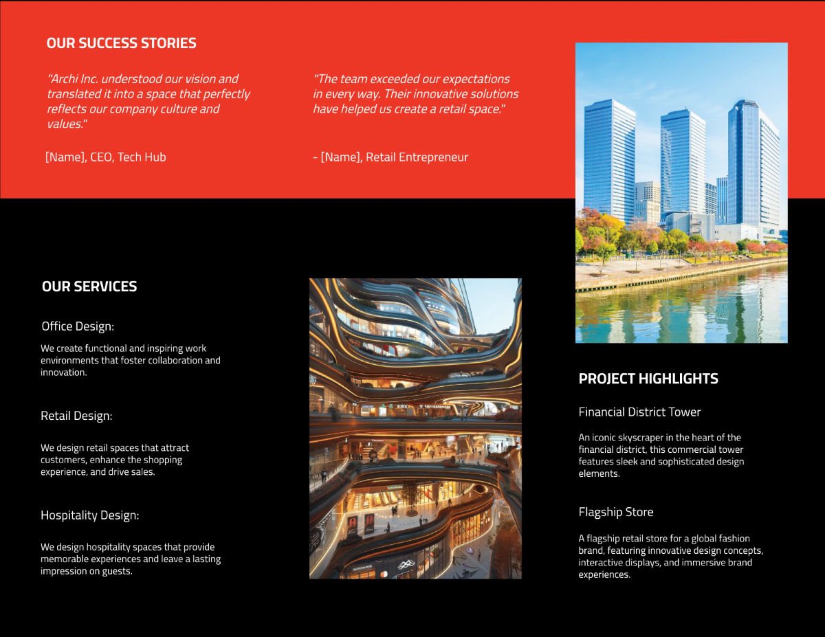Free Commercial Architecture Brochure Template to Edit Online