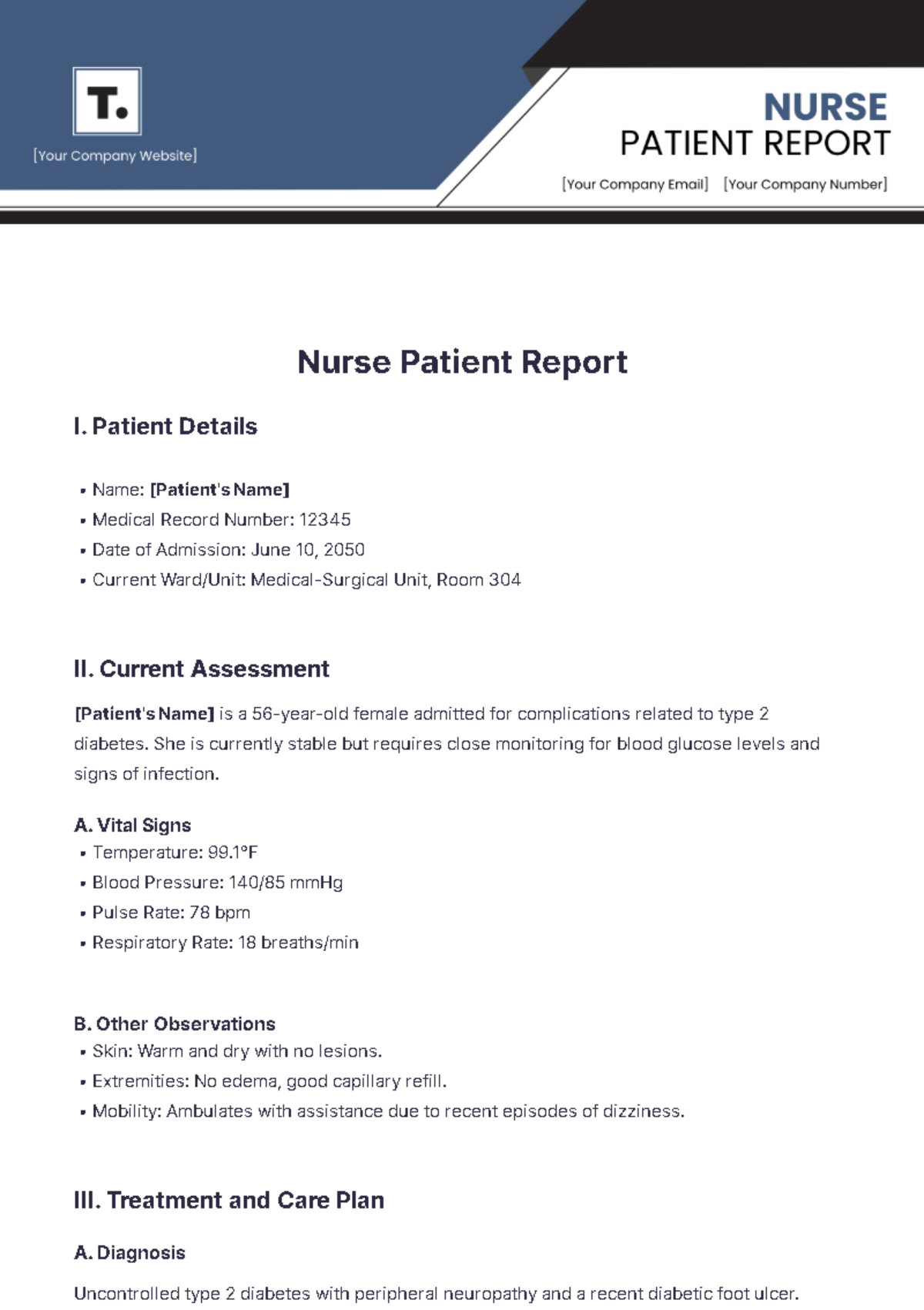 Nurse Patient Report Template - Edit Online & Download