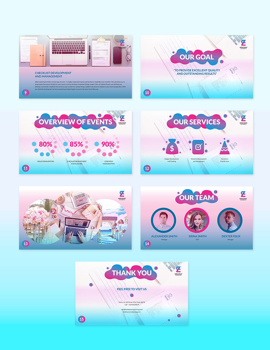 Event Planner Presentation Template Download In Illustrator Psd