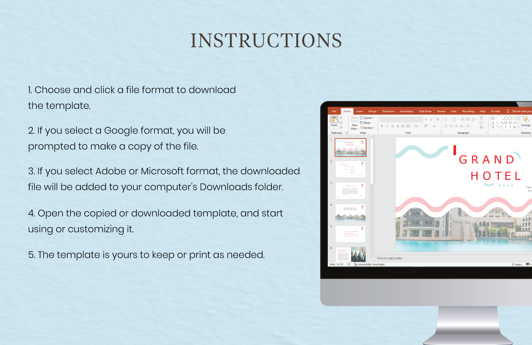 Free Hotel Presentation Template to Edit Online