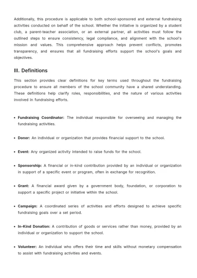 Free School Fundraising Procedure Template to Edit Online