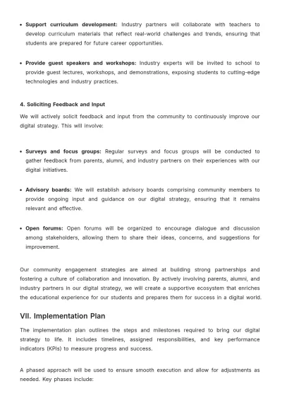 Free School Digital Strategy Template to Edit Online
